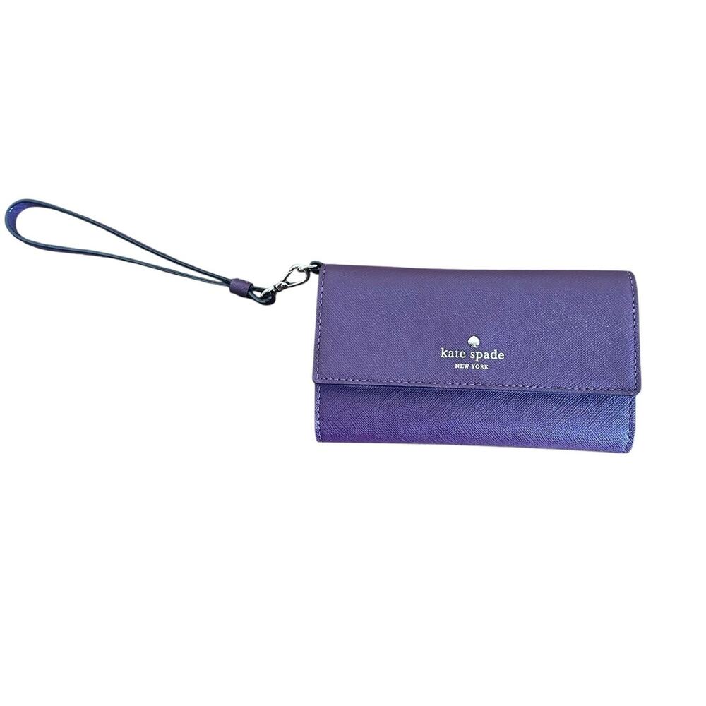 Kate Spade Deep Plum Hold The Phone Leather Tech Wallet Clutch Wristlet NWT